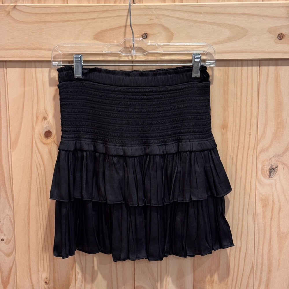 Black Tiered Skirt - Smocked Waist